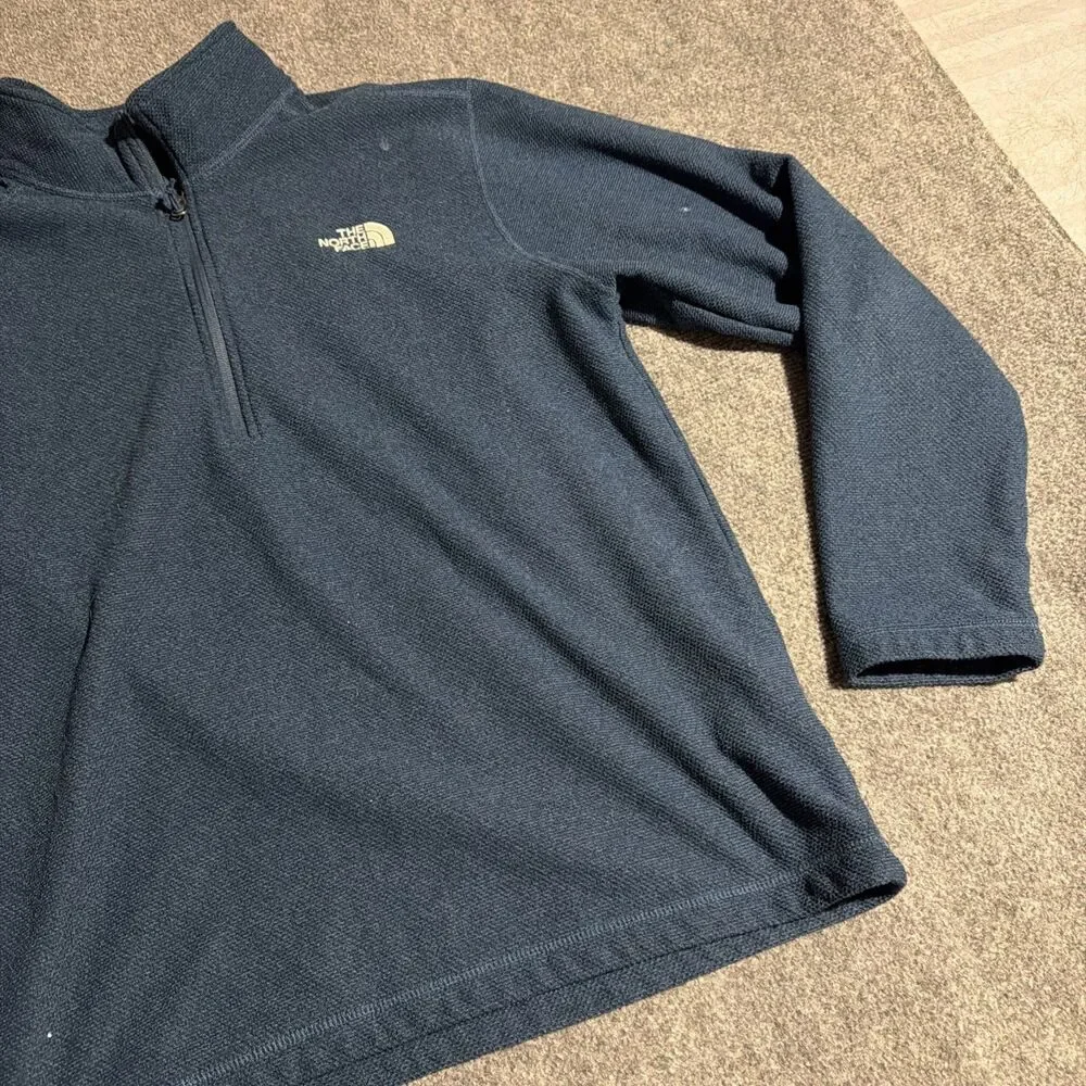 The North Face 1/4 Zip Fleece Pullover Jacket Mens Extra Large Blue Polyester